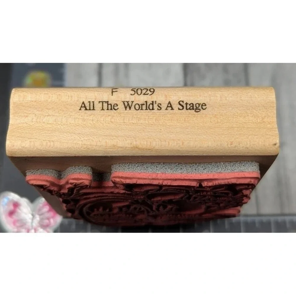 Stampassions All The World's A Stage F5029 Bunny Ballet Rubber Stamp Wood #K83